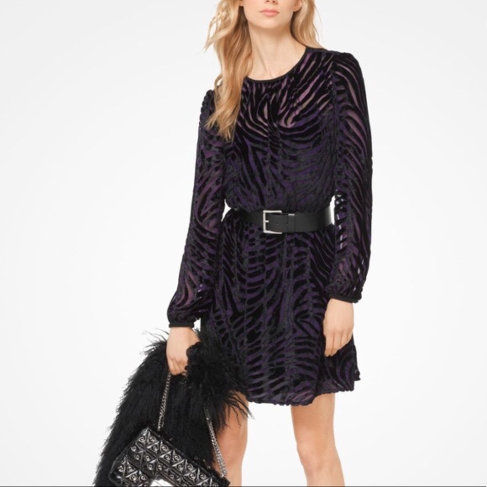 Michael Kors Purple Tiger Mini Dress